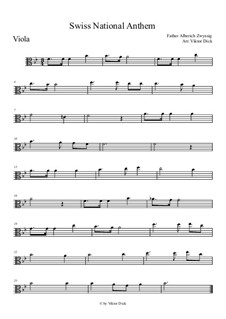Schweizer Psalm (Swiss National Anthem): For viola by Альберих Цвиссиг