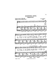 Шесть стихотворений, Op.4: No.4 Jægersang (Hunting Song) by Эдвард Григ