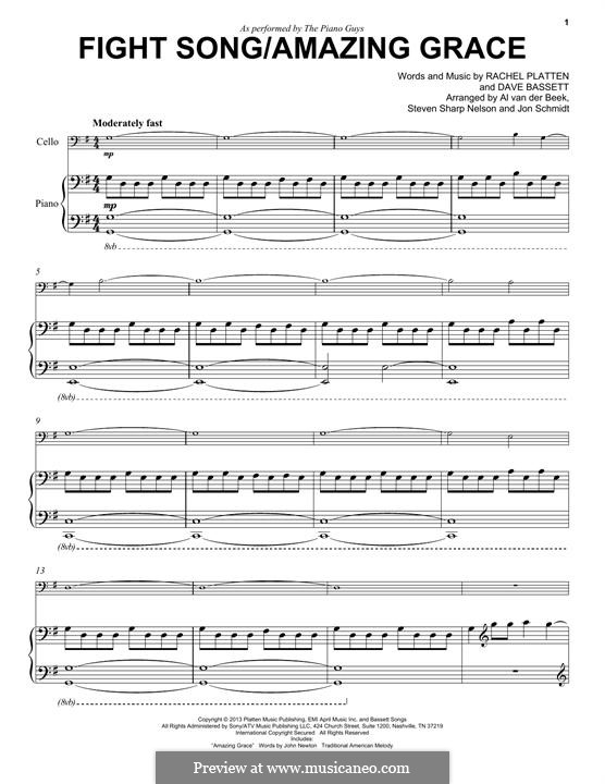 Fight Song / Amazing Grace (The Piano Guys): Для фортепиано by Dave Bassett, Rachel Platten