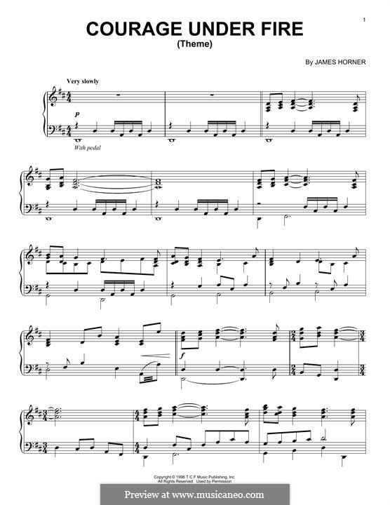 Courage Under Fire (Theme): Для фортепиано by James Horner