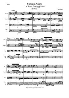 Sinfonia C-Dur avanti La Sena Festeggiante, RV 693: Score and parts by Антонио Вивальди