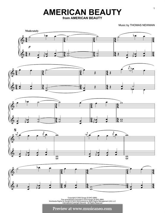 American Beauty: Для фортепиано by Thomas Newman