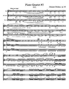 Фортепианный квартет No.3 до минор, Op.60: Version for wind quartet - score, parts by Иоганнес Брамс