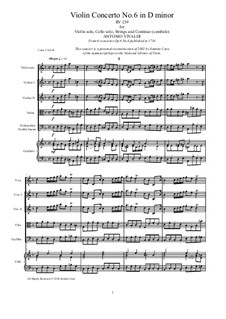 Шесть концертов для струнных, Op.6: Concerto No.6 in D Minor – score and all parts, RV 239 by Антонио Вивальди