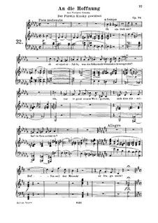 An die Hoffnung (To Hope), Op.94: Клавир с вокальной партией by Людвиг ван Бетховен