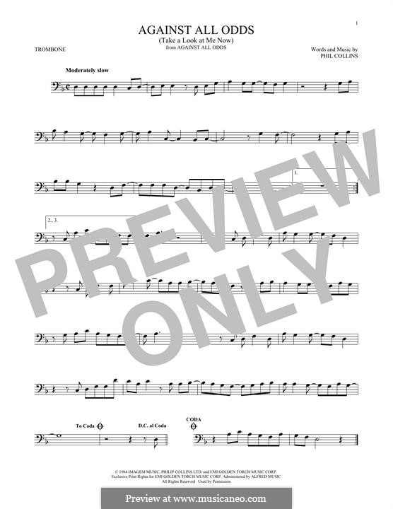 Against All Odds (Take a Look at Me Now): For trombone by Phil Collins