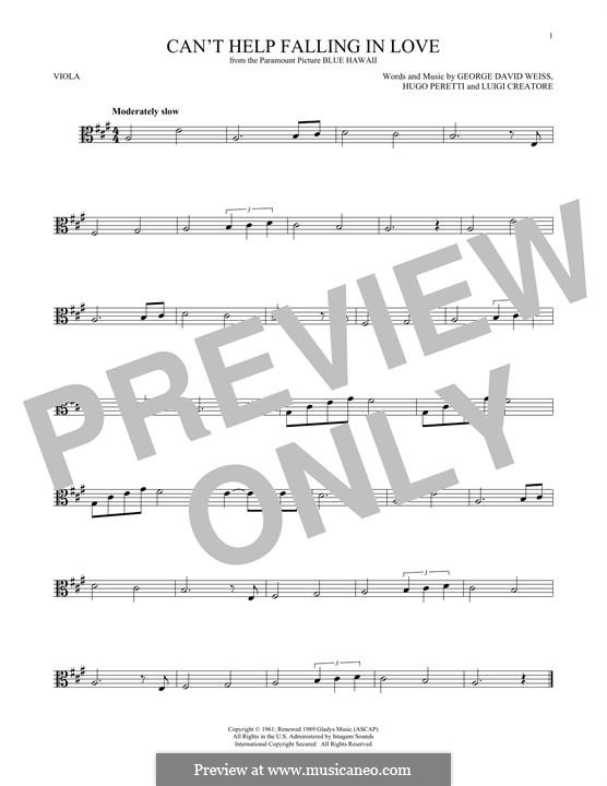 Instrumental version: For viola by George David Weiss, Hugo Peretti, Luigi Creatore
