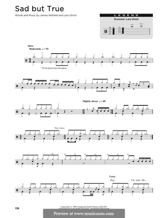 Sad But True (Metallica): Drum set by James Hetfield, Lars Ulrich