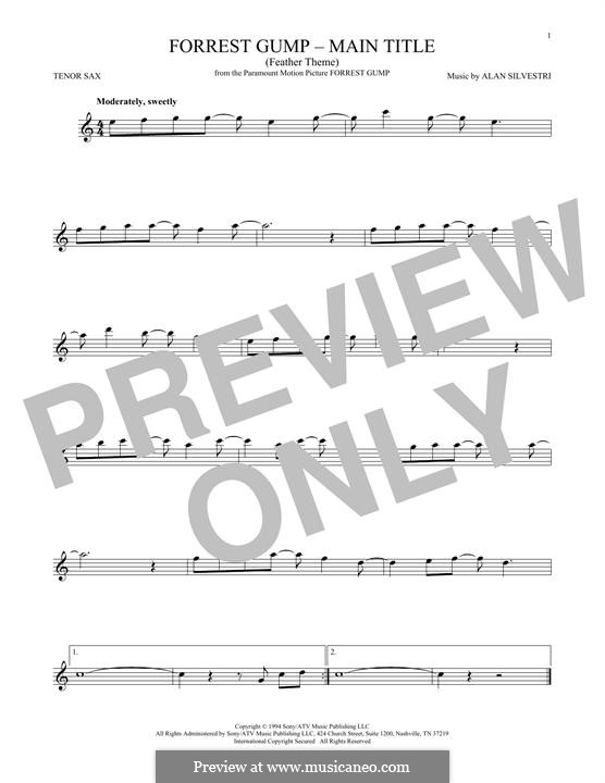 Forrest Gump Suite (Theme): Для тенорового саксофона by Alan Silvestri