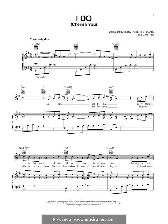 I Do (Cherish You): Для голоса и фортепиано или гитары (98 Degrees) by Dan Hill, Keith Stegall