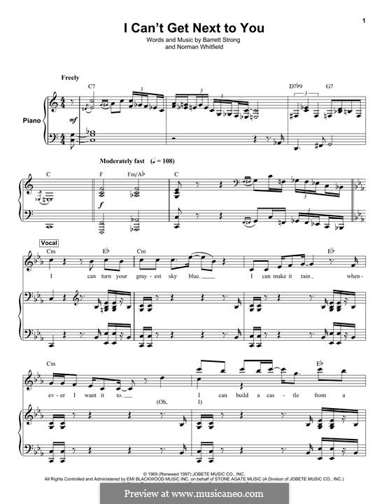 I Can't Get Next to You (The Temptations): Для голоса и фортепиано (или гитары) by Barrett Strong, Norman J. Whitfield