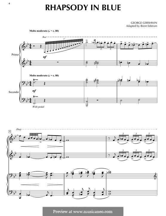 Piano version: Для двух фортепиано в 4 руки by Джордж Гершвин