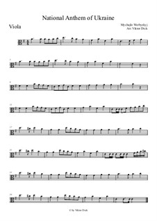 Ще не вмерла Україна. Гимн Украины: For viola by Михаил Вербицкий