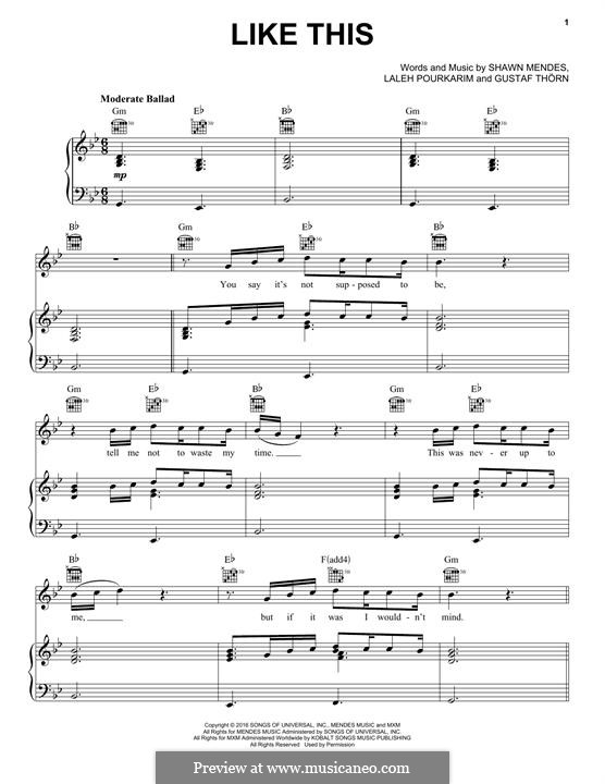 Like This: Для голоса и фортепиано (или гитары) by Shawn Mendes, Gustaf Thorn, Laleh Pourkarim