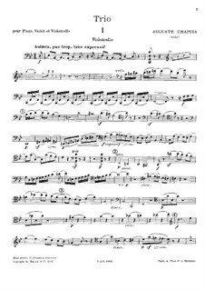 Фортепианное трио соль минор: Партия виолончели by Огюст Шапюи