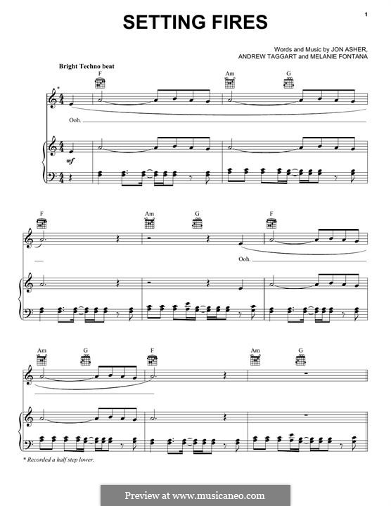 Setting Fires (The Chainsmokers): Для голоса и фортепиано (или гитары) by Andrew Taggart, Jon Asher, Melanie Fontana