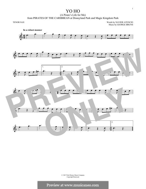 G. Bruns Yo Ho (A Pirate's Life for Me) ноты на MusicaNeo