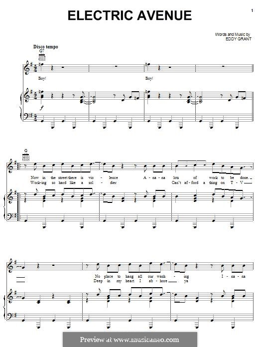 Electric Avenue: Для голоса и фортепиано (или гитары) by Eddy Grant