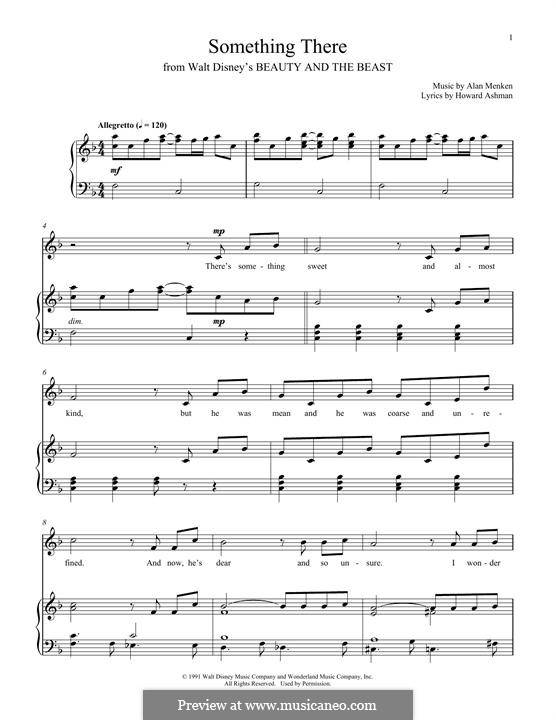 Something There (from Beauty and the Beast): Для голоса и фортепиано by Alan Menken