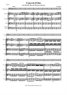 Концерт ре мажор для контрабаса с оркестром: Score and parts by Антонио Капуцци