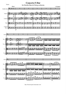 Concerto in F Major for Double Bass and String Orchestra: Score and parts by Антонио Капуцци