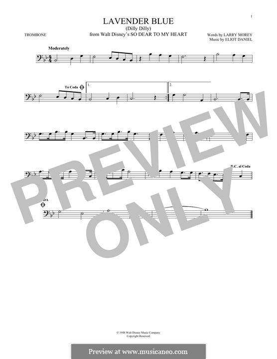 Lavender Blue (Dilly Dilly): For trombone by Eliot Daniel, Larry Morey