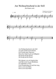 Am Weihnachtsabend in der Still: For guitar solo (a minor) by folklore