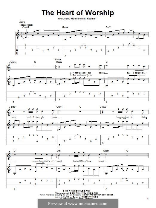 The Heart Of Worship (When The Music Fades): Гитарная табулатура by Matt Redman