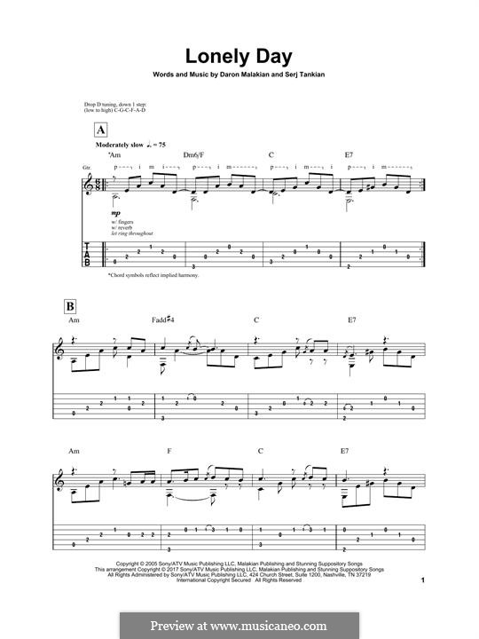 A lonely day lyrics deals