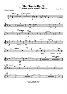 Saturn, the Bringer of Old Age: Труба in B 1 (транспонированная партия) by Густав Холст