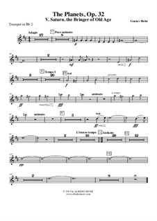 Saturn, the Bringer of Old Age: Труба in B 2 (транспонированная партия) by Густав Холст