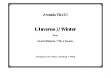 Концерт для скрипки с оркестром No.4 фа минор 'Зима', RV 297: Аранжировка для фортепиано в 4 руки by Антонио Вивальди