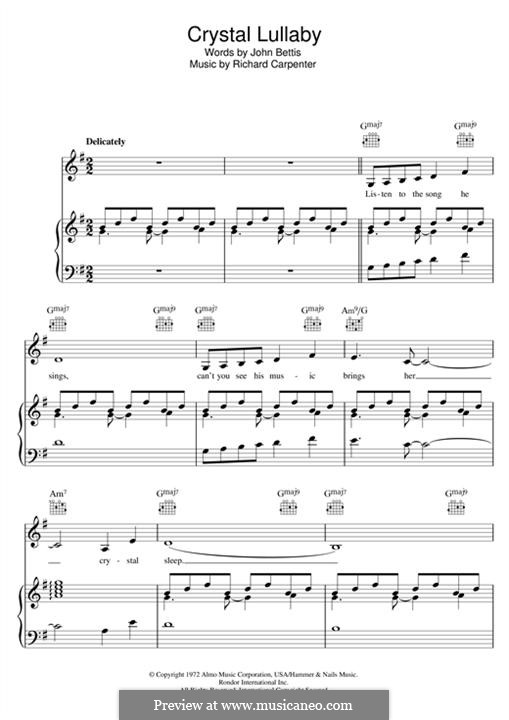 Crystal Lullaby: Для голоса и фортепиано (или гитары) by Richard Carpenter