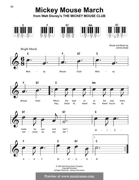 Mickey Mouse March (from The Mickey Mouse Club): For any instrument by Jimmie Dodd