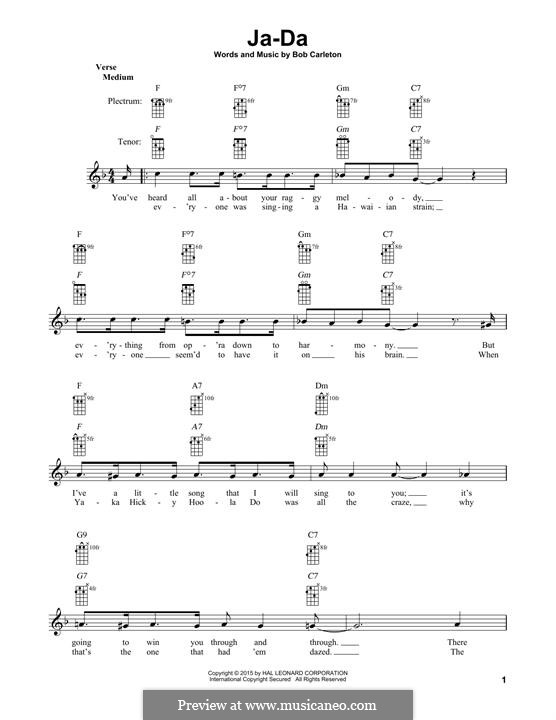 Ja-Da: For banjo by Bob Carleton