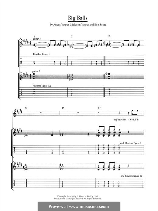 A. Young, B. Scott, M. Young Big Balls (AC/DC) ноты на MusicaNeo