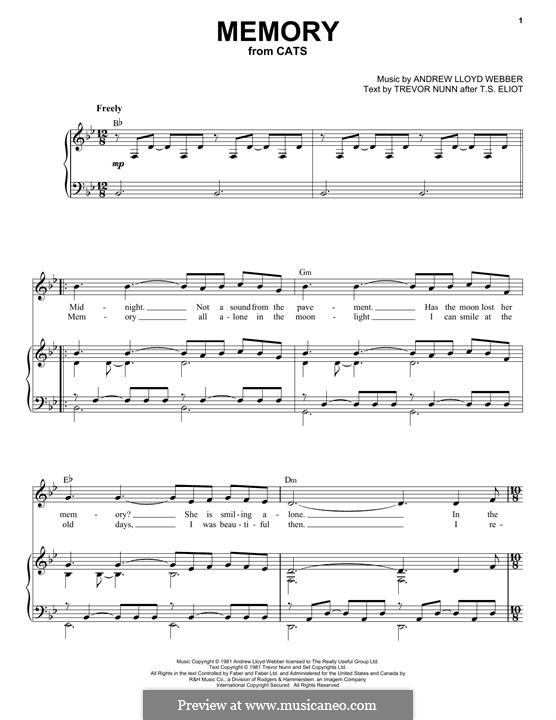 Vocal version: Для голоса и фортепиано (Barbra Streisand) by Andrew Lloyd Webber
