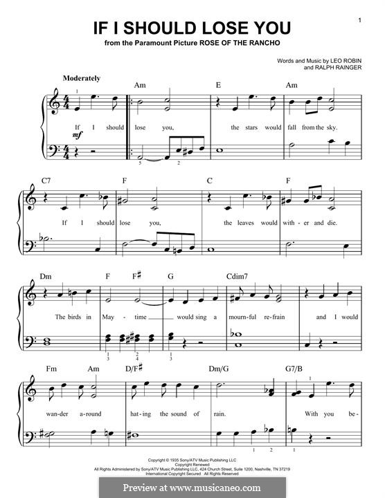 If I Should Lose You (Phineas Newborn): Для фортепиано by Leo Robin, Ralph Rainger