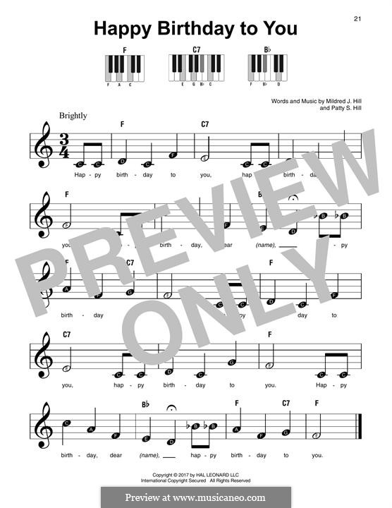 С днем рождения тебя: For any instrument by Милдред  Хилл