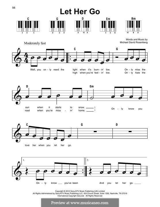 Let Her Go (Passenger): For any instrument by Michael Rosenberg