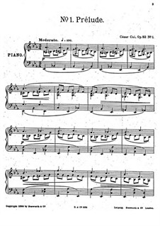 Пять пьес, Op.52: No.1 Прелюдия by Цезарь Кюи