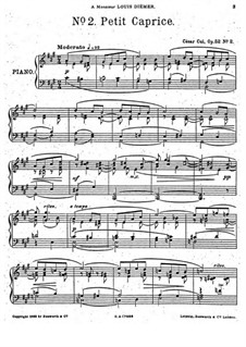 Пять пьес, Op.52: No.2 Маленький каприс by Цезарь Кюи