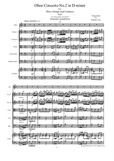 Concerto No.2 in d minor: Score and parts by Томазо Альбинони