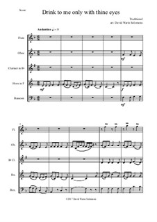 Drink to Me Only with Thine Eyes: For wind quintet by folklore