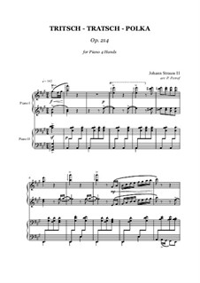 Трик-Трак. Полька, Op.214: Для фортепиано в 4 руки by Иоганн Штраус (младший)