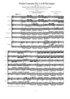 La stravaganza. Twelve Violin Concertos, Op.4: Violin Concerto No.1 in B Flat Major – score, parts, RV 383 by Антонио Вивальди