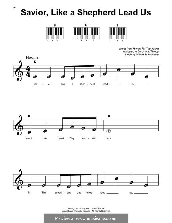 Savior, Like a Shepherd Lead Us: For any instrument by William Batchelder Bradbury
