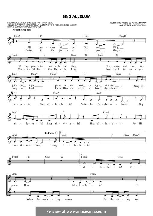 Sing Alleluia: Мелодия by Marc Byrd, Steve Hindalong