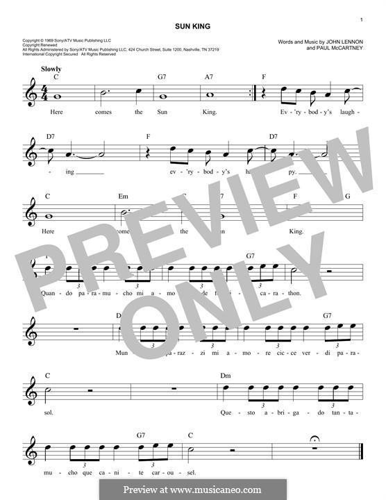Sun King (The Beatles): Мелодия by John Lennon, Paul McCartney