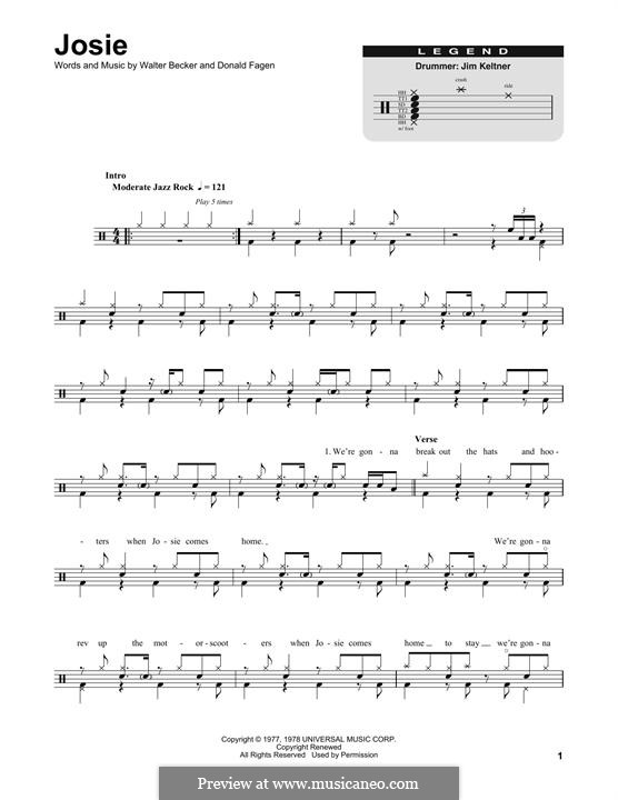 Josie (Steely Dan): Drum set by Donald Fagen, Walter Becker